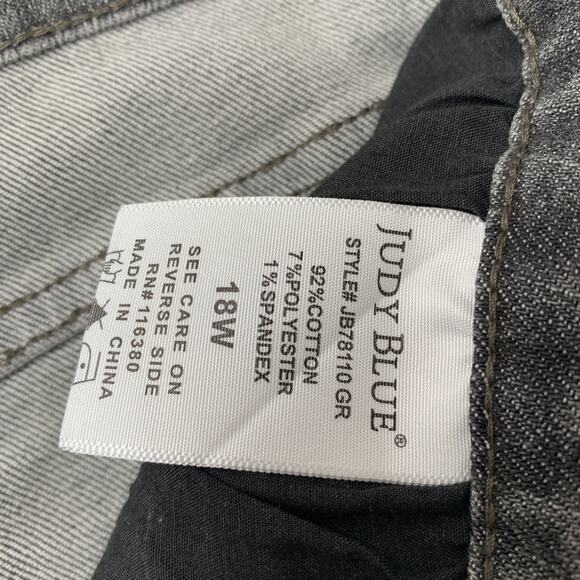 Judy Blue Women Full Size Button Fly High Waist Cuffed Capris 24 Gray Denim 23 - Picture 9 of 15
